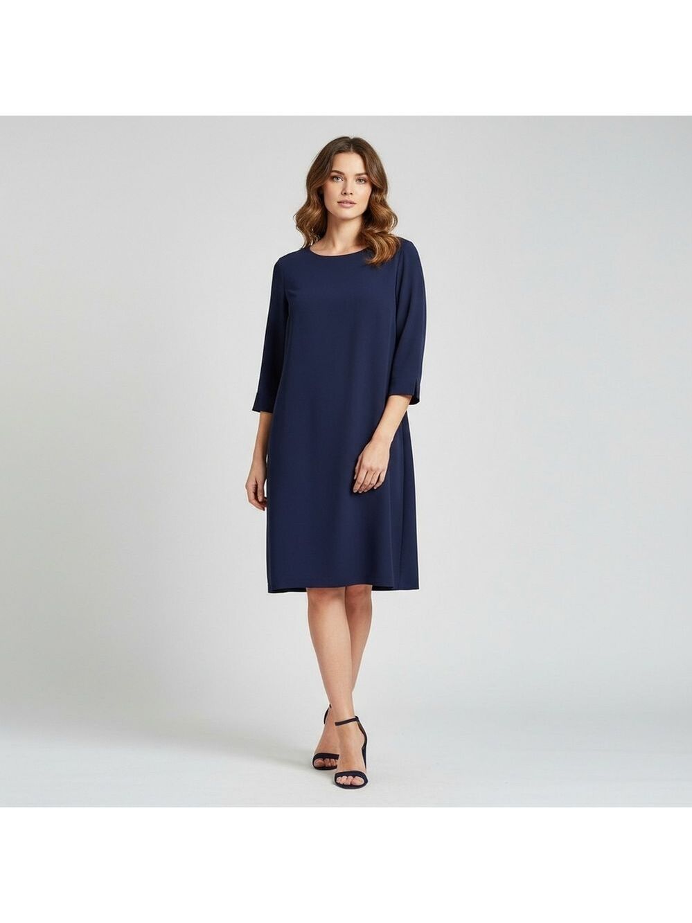 Universal Standard Maritime Blue Long Sleeve Premier Dress Size Medium